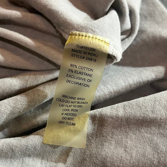 Soft Surroundings Tunic Top Womens Medium Gray Embroidered Long Sleeve Boho‎ - Picture 6 of 8